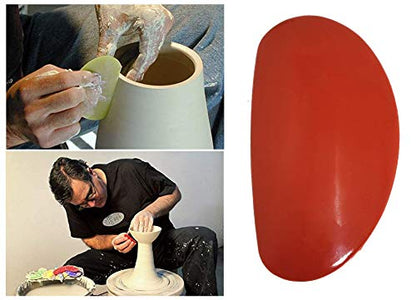MEETOOT Clay Rubber Three Piece Set Soft Mud Tools Rib for Pottery and Clay Artists Casting Clay on Wheels, Hand-Built or Engraved