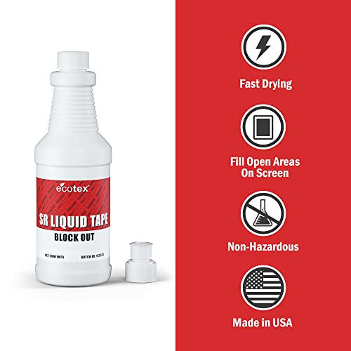 Ecotex® SR Liquid Tape Block Out - Screen Printing Screen Filler, 1 Pt - color: Red, size: Pint - 16 oz.