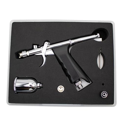 Uouteo Airbrush Kit, Double Action Trigger Airbrush Gun with 0.3mm Fan Spray Cap/Needles/Nozzles, 15 CC Cup, Air Brush Guns for Painting - color: 217B 0.3mm Airbrush Kit