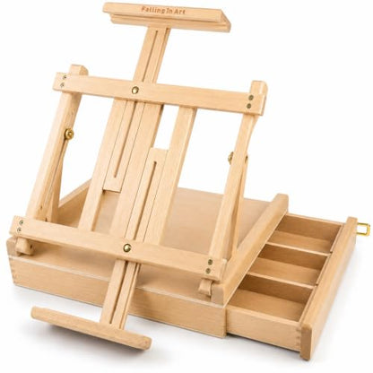 Falling in Art Adjustable Sketchbox Tabletop Easel with Storage Drawer