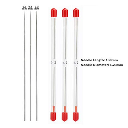 3PCS 0.2mm Airbrush Nozzles and Needles Replacement Parts with 11 in 1 Airbrush Cleaning Repair Tool for Airbrush Gun - size: 3PCS 0.2mm Nozzle and Needles/Cleaning Kit