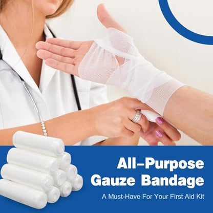 AZEN 200 Pack Gauze Rolls Bandages, 3 in x 4.1 Yards, First Aid Supplies & Premium Medical Supplies, Bandage Wrap Vet Wrap - color: 200p, size: 3IN
