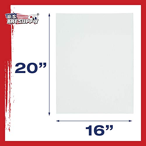 U.S. Art Supply 16 X 20 Inch Art Canvas Board Panels 12 Pack - 8 Ounce Heavyweight Cotton Acid Free Canvases for Painting Acrylics and Watercolor (1 Case of 12 Single Canvas Painting Panels) - size: 16" x 20"