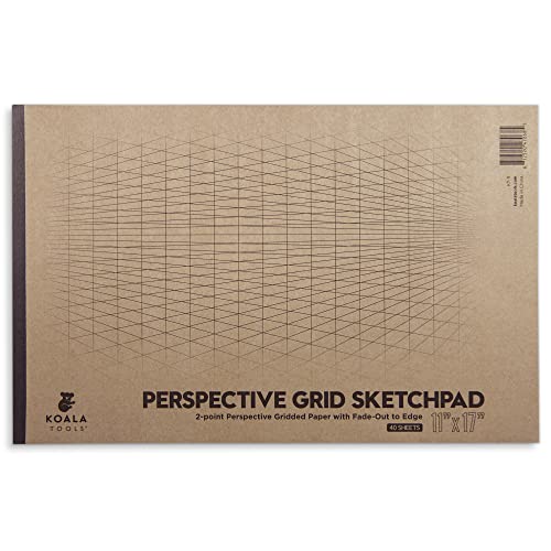 Koala Tools | Drawing Perspective (1 and 2-Point) Large Sketch Pad (2 Point - 11 x 17) - size: 2 Point - 11 x 17