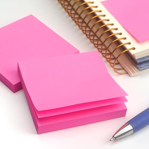 OSBOO Sticky Notes 3x3 with Bright Colors, 6 Pads 100 Sheets/Pad (Rose Red) | Bright Rose Red Self-Stick Notes Pads, 600 Sheets Total, Easy to Stick and Remove, Perfect for Office, School and Home - color: Red