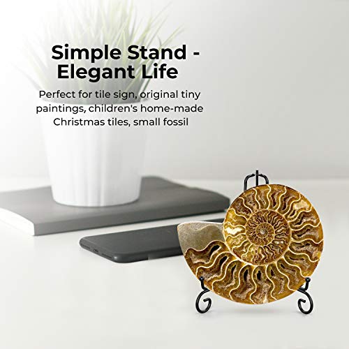 TR-LIFE 4 Pack Plate Stands for Display - 4 Inch Plate Holder Display Stand + Metal Easel Stand for Picture Frame, Decorative Plates, Book, Photo, Collectibles (4 Pack) - size: 4 Inch(4pcs)