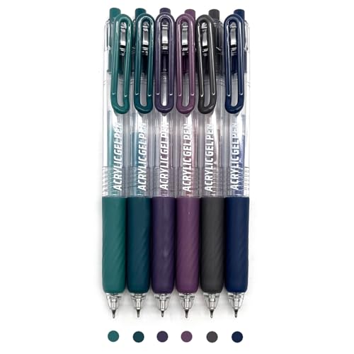 6 Colors 0.7mm Fine Pointed Acrylic Gel Pen Set,Colorful Black | Fit for Drawing Creation, Daily Painting, Coloring, Card Making, Journaling - color: Black