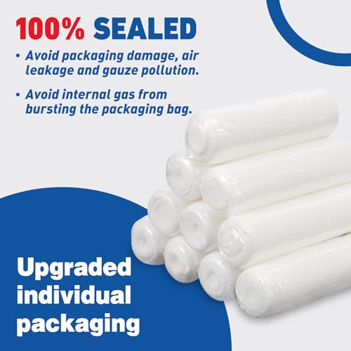 AZEN 100 Pack Gauze Rolls Bandages, 3 in x 4.1 Yards, First Aid Supplies & Premium Medical Supplies, Bandage Wrap Vet Wrap - color: 100p, size: 3IN