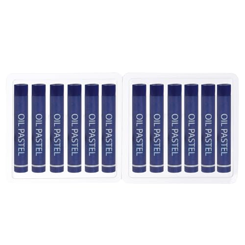 PATIKIL Blue Oil Pastels, 12Pcs Soft Oil Crayons Creamy Pastels Stick Art Supplies for Art Painting Drawing Blending Graffiti for Artists Beginners - color: Blue