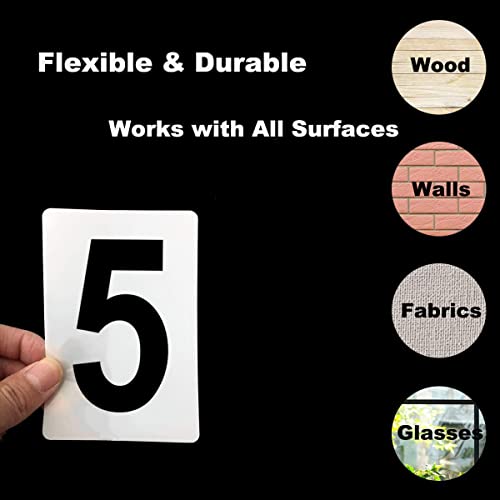 8 Inch Large Number Stencils for Painting - 11 Pack Number Stencil Templates for Curb Address, Cakes, Cookies, Mailboxes and Crafts, Reusable House Numbers Stencils for Wood Signs & Cement Wall Art - size: 8 Inch