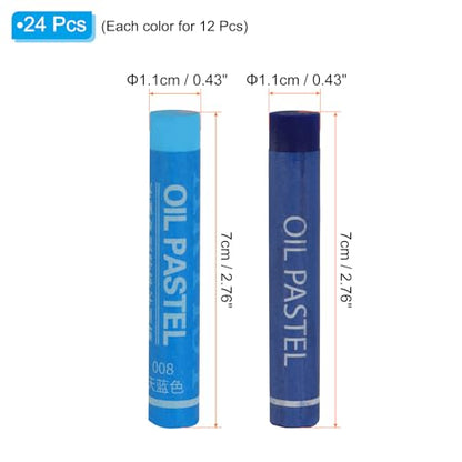 PATIKIL Sky Blue, Dark Blue Oil Pastels, 24Pcs Soft Oil Crayons Creamy Pastels Stick Art Supplies for Art Painting Drawing Blending Graffiti for Artists Beginners