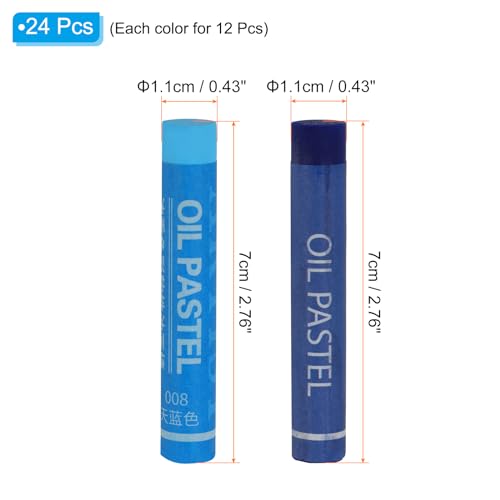 PATIKIL Sky Blue, Dark Blue Oil Pastels, 24Pcs Soft Oil Crayons Creamy Pastels Stick Art Supplies for Art Painting Drawing Blending Graffiti for Artists Beginners (Pack of 2) - color: Sky Blue/Dark Blue