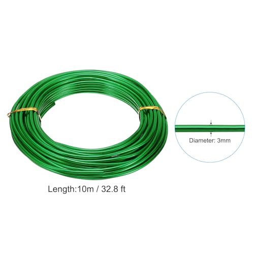 PATIKIL 32.8ft Aluminum Wire, 1pcs Jewelry Wire Aluminum Craft Wire 3mm 9 Gauge Wire Metal for Jewelry Making Beading Crafting Pendants Art, Green - color: Green, size: 3mm