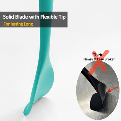 Upgrade Silicone Spatula Spoon Set,VOVOLY Heat Resistant Rubber Spoonula, Seamless Non-Stick Flexible Scrapers for Baking Mixing Tool,3 Pack, Teal - color: Teal
