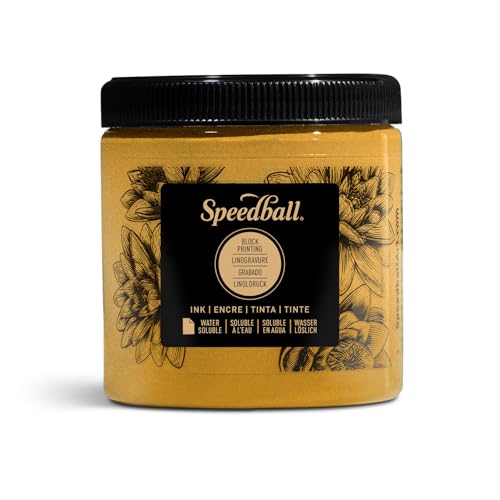 Speedball 3816 Water Soluble Block Printing Ink – Bold Color With Satin Finish AP Non-toxic 8 Fl. Oz., Copper - color: Copper