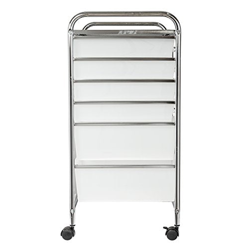 Honey-Can-Do Rolling Craft Storage Cart, Clear, 12-Drawer | Mobile Organizer and Craft Storage Tower on Wheels for Office, Classroom, and Art Supplies