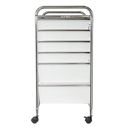 Honey-Can-Do Rolling Craft Storage Cart, Clear, 12-Drawer | Mobile Organizer and Craft Storage Tower on Wheels for Office, Classroom, and Art Supplies