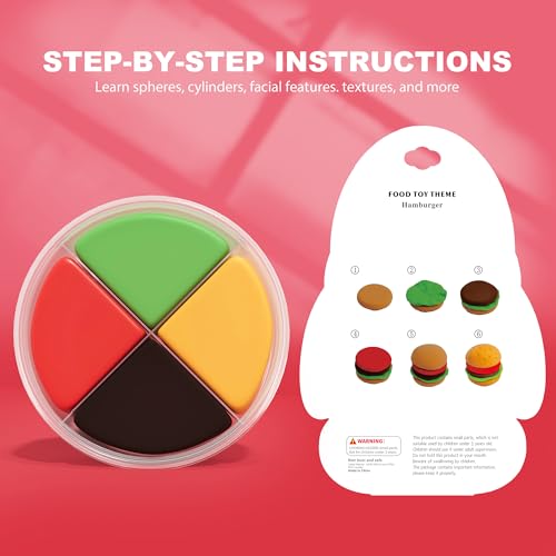 Aestd-ST Air Dry Clay Kit - Food Toy Theme, Modeling Clay for Kids | DIY Magic Clay with Tools and Tutorials, 12 Boxes Molding Clay, Ultra Light, Soft & Non-Sticky, Arts and Crafts Gift for Kids - color: Food Toy Theme