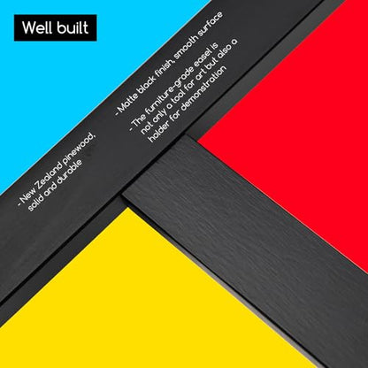 MEEDEN Black Easel for Painting: Wood Easel Stand for Sign and Display | A Frame Stand for Adults Artists Display Sign- Holds Canvas up to 48"