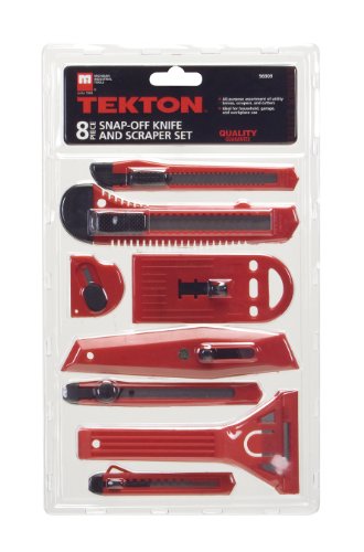 TEKTON 96909 Snap-Off Knife and Scraper Set, 8-Piece