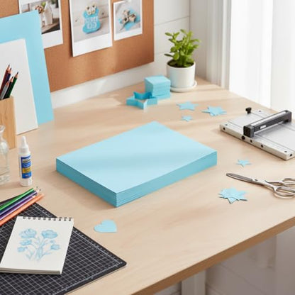 Vellum Bristol Cover 67 Pound, Smooth Finish, 250 Sheets Pack. – Premium Heavyweight Cardstock for Crafting, Printing, and Professional Projects, Acid-Free. (1, Blue, 8.5"x11") - color: Blue, size: 8.5"x11"