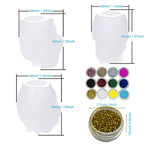Cayway 3 PCS Small Dragon Egg Silicone Mould for Resin, Dragon Egg Epoxy Silicone Moulds Jewelry Casting Mould for Resin Craft DIY, Keychain, Home Decoration