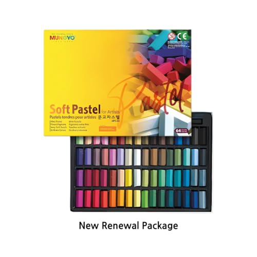 MUNGYO Soft Pastel Set – 64 Vibrant Colors for Artists | Smooth & Blendable | Square Shape - style: Square Soft Pastels