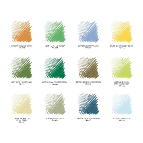 Conté à Paris Conte Crayon 12 Assorted Landscape Set | Nature Inspired Palette, Perfect For Scenic Artwork, Rich Earth Tones, Excellent Blending And Layering Control - style: 12 Count - Landscape