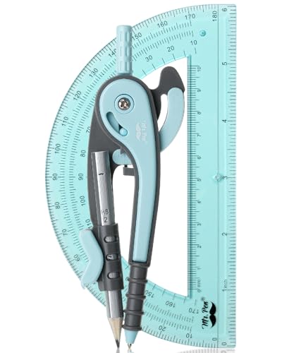Mr. Pen- Geometry Compass and Protractor Set, 6 Inch Compass - color: Sky Blue, size: 1 Set