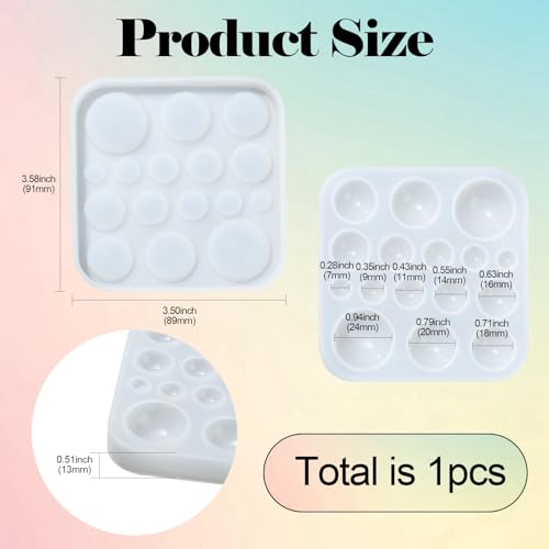 1 Pcs Half Round Cabochon Molds Resin Gem Jewelry Silicone Casting Molds Round Molds for Making Rings Jewelry Making Craft - color: 1pcs-91x89x13mm-half round cabochon molds