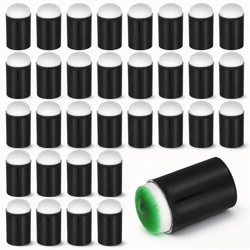 JJUNW 30 Pcs Finger Sponge Daubers Set, Face Paint Sponges Drawing Project Finger Painting Sponge, Paint Sponges for Card Making, Painting, Stamping, Ink