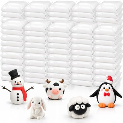 WinnerWhy 108 Pcs Air Dry Clay Bulk 57oz Air Dry Modeling Clay Soft DIY Ultra Light Modeling Clays Foam Magic Crafts for Sculpting Kids Gifts Party School Supplies for Crafts Artistic (White) - color: White
