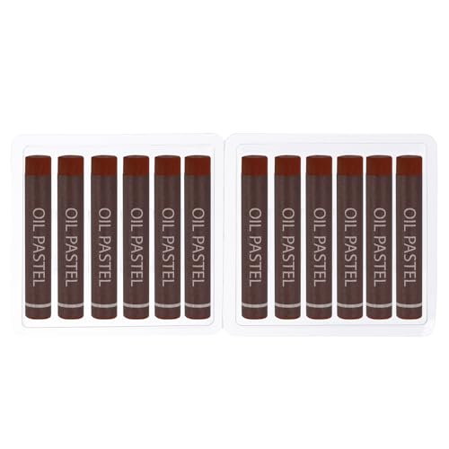 PATIKIL Brown Oil Pastels, 12Pcs Soft Oil Crayons Creamy Pastels Stick Art Supplies for Art Painting Drawing Blending Graffiti for Artists Beginners - color: Brown
