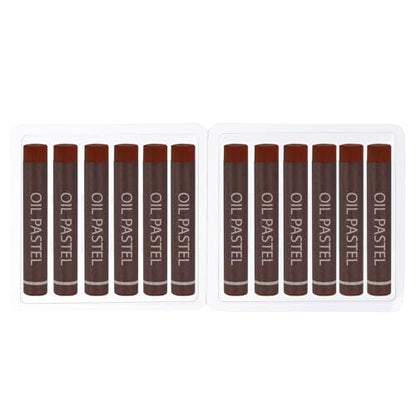 PATIKIL Brown Oil Pastels, 12Pcs Soft Oil Crayons Creamy Pastels Stick Art Supplies for Art Painting Drawing Blending Graffiti for Artists Beginners - color: Brown