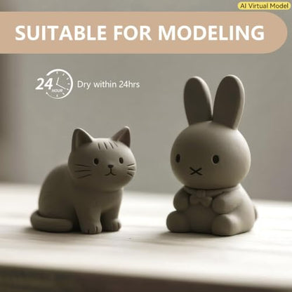 VIBRATITE 10LB Air Dry Clay, Gray Modeling Clay for Pottery & Sculpting | Easy to Shape for Hand Building, Wheel Throwing, DIY Crafts, Classroom Art Projects, Ideal for Beginners & Artists - color: Gray