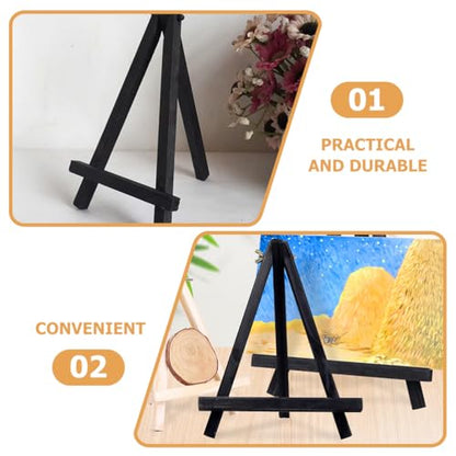 TEHAUX Tabletop Display Easel Small Wooden Tripod Easel for Kids Painting Art Crafts Photo Cards Stand 9.44X7.08X1.96In Portable Canvas Holder