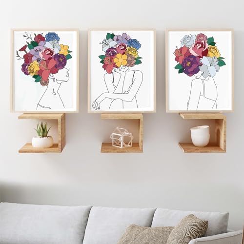 HAGUDAMU 3 Pack Flower Girl|Pre Drawn Canvas for Painting for Adults Paint and Sip Party Supplies Canvas Painting Kits Stretched Canvas to Paint Games Ladies Night Flowers Girl Art Set(8x10) - color: Flower Girl