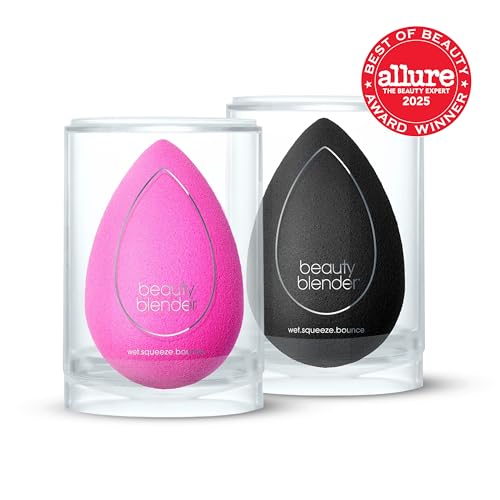 Beautyblender Original Pink & Pro Black Sponges, Pack of 2 | Super-soft blending foam for foundations, powders & creams, reusable & washable, vegan & cruelty-free, made in USA - color: Original Pink & Pro Black