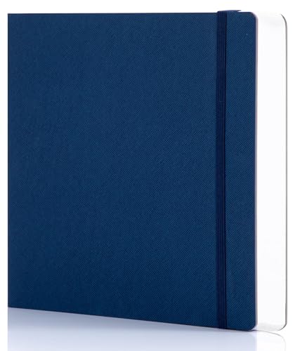 Hardcover Sketch Book, 8.3x8.3, 96 Sheets, Sketchbook for Drawing, Blue | Ideal Gift For Kids Adults,200GSM Watercolor Heavyweight Lay-Flat Art Journal,Drawing pad for Adults - color: Blue