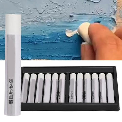 12Pcs White Oil Pastels, Single Colors Oil Paint Sticks Set, White Soft Oil Pastels, Fine Oil Pastel Set for Beginners, Indoor Activities, Painter, School Supplies