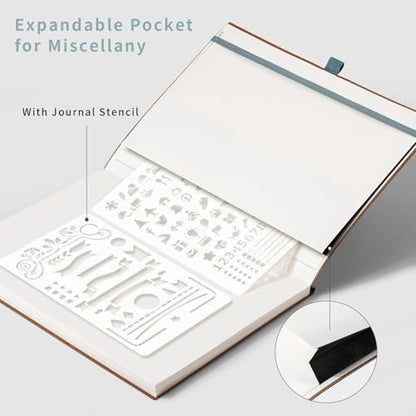 AHGXG Dotted Journal, 120 GSM Paper, 96 Pages, B5 (7.6'' X 10'') - color: Gray Blue, style: B5-Dotted-120G