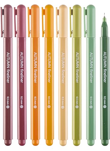 DIVERSEBEE Fine Tip Pens, 0.5mm Fine Point, Assorted Colors (Autumn) - color: Autumn