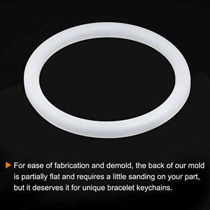HARFINGTON Bracelet Mold Bangle Ring Mold Silicone Round Epoxy 130mm Wristlet Keychains Mold for DIY Resin Bangle Bracelet Car Key Chain Jewelry Making - size: 125mmx150mm