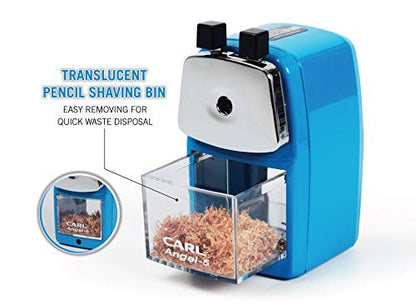 CARL Angel-5 Pencil Sharpener, Blue - color: Blue