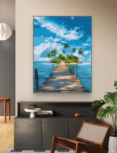 ZRIZQ Landscape Paint by Numbers Kit for Adults Beginner,Scenery,16x20 | Full set with rich paints,wooden brushes,rolled canvas.Calming activity.Beginner friendly.Just open and paint. - color: 16"X20"Rolled Canvas-Landscape 13