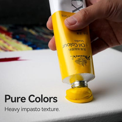 PHOENIX Studio Oil Paint Set - 10 Colors x 50ml / 1.69 Fl oz. - Professional Oil Based Art Paints for Painting - color: 10 Colors