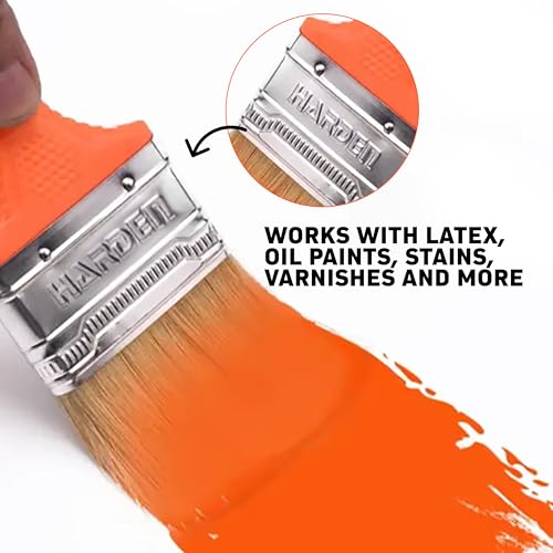 Premium Paint Brush Set – 3-Piece Boiled Bristle Brushes (1”, 2”, 3”) for Precision Painting | Professional & DIY Paint Brushes for Walls, Trim, Furniture & Crafts