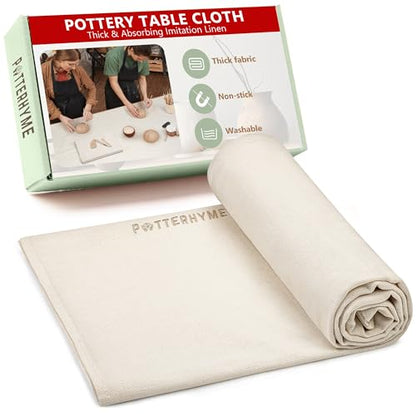 Cotton Canvas Drop Cloth - 1 pcs Imitation Linen Sheet 59x39" For Painting | Versatile Reusable Fabric Sheet For Painting, Pottery, Ceramics, Clay Wedging, Rolling, And Table Protection
