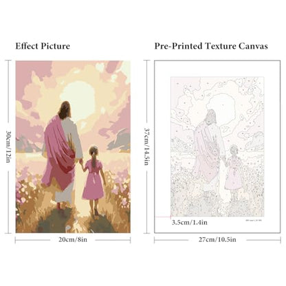 6 Pack Paint by Numbers Kit for Adults Jesus, Without Frame 10x14 Inch - color: LKOP6P-2