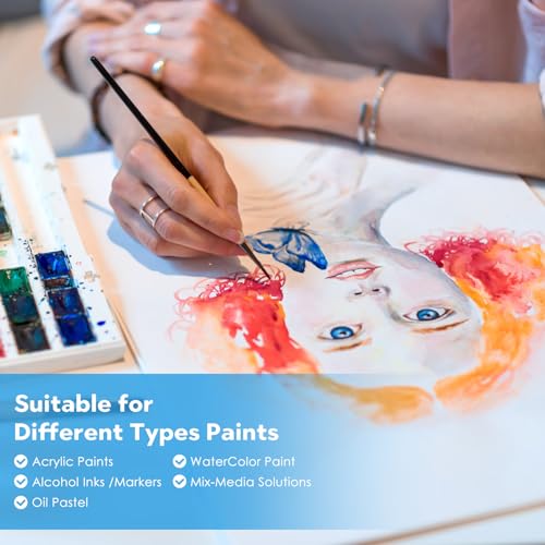25 Sheets 5X7 Heavy Weight Alcohol Ink Paper 300gsm Water Color Synthetic Paper 110Lb Tear Resistant for Alcohol Inks, Acrylic Paints, Practise Drawing Paper